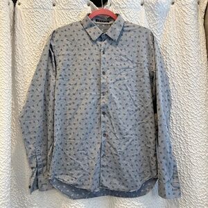 Mens Theory Long Sleeve Button-Up Shirt Size M